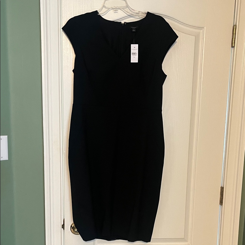 Elegant Black Cap Sleeve Ann Taylor Dress